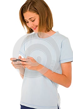 Teenage girl with smartphone