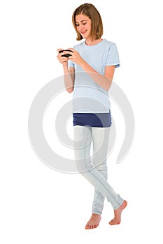 Teenage girl with smartphone