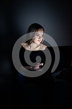 Teenage girl studying in a virtual class