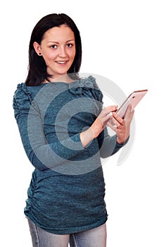 Teenage girl with tablet pc