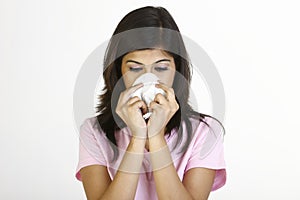 Teenage girl with tissue paper