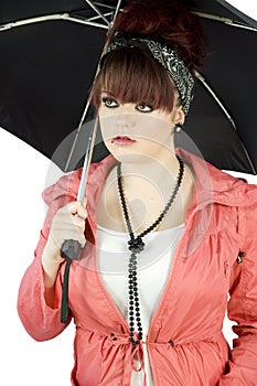 Teenage girl with umbrella