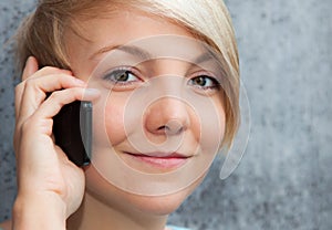 Teenage girl using smart phone