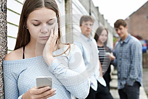 Teenage Girl Victim Of Bullying By Text Messaging