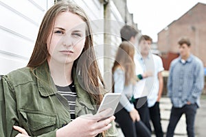 Teenage Girl Victim Of Bullying By Text Messaging