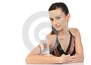 Teenage girl with water bottle