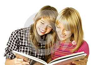 Teenage Girls with Book