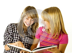Teenage Girls with Book