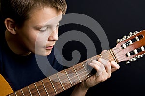 Teenage guitar player