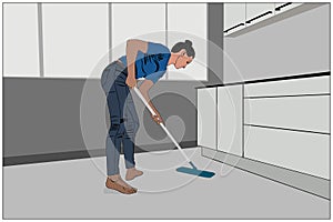 Teenage help to cleaning - House keeping at home