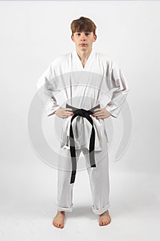 A Teenage Male Karate Black Belt