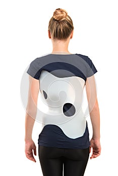 Adolescente corsetto isolato su sfondo bianco 