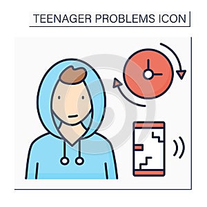 Teenage problem color icon