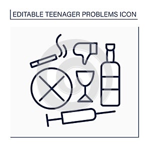 Teenage problem line icon photo