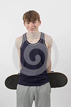 A teenage skater boy