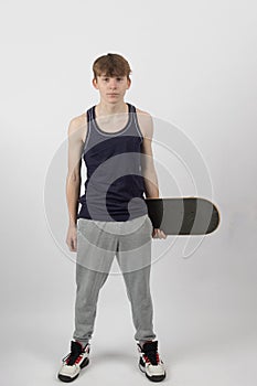 A teenage skater boy