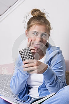 Teenage taking a selfie