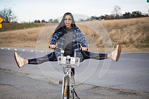 Teenager on bicycle