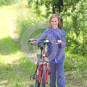 Teenager with a bicycle