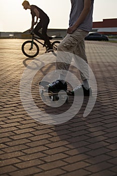 Teenager on a bicycle