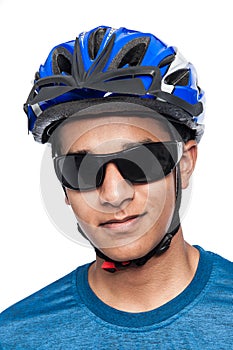 Teenager in Bicycle Helmet