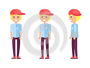 Teenager Blond Construction Vector Illustration