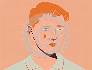 A teenager blushing with embarrassment after an illadvised comment. Art concept. AI generation