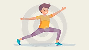 A teenager bounces on their toes loosening up their muscles before starting a series of jumping jacks and lunges photo