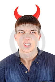 Teenager with Devil Horns