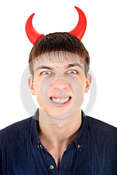 Teenager with Devil Horns