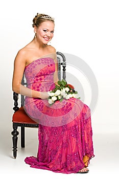 Teenager with dress and tiara