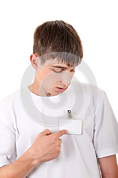 Teenager with Empty Badge