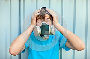 Teenager in the Gas Mask