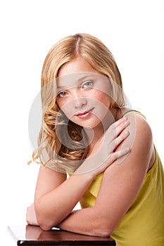 Teenager girl with clean facial skin