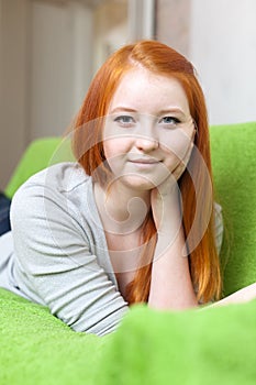 Teenager girl at home