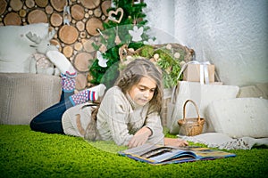 teenager girl reading a book