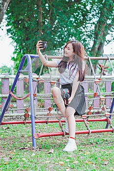 Teenager Girl Shooting a Selfie