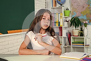 teenager girl study in classroom. back to school. formal and nonformal education.