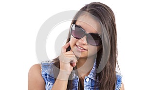 Teenager girl with sun glasses