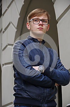 Teenager with glasses