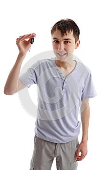 Teenager holding car key