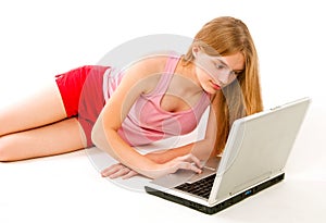 Teenager with Laptop Computer