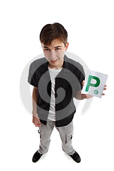 Teenager with licence P Plates