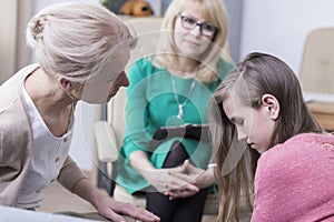 Teenager in mental health clinic