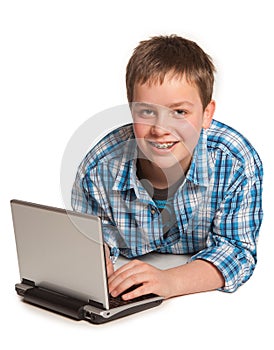 Teenager and netbook