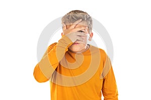 Teenager in orange t-shirt