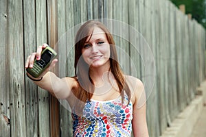 Teenager with phone
