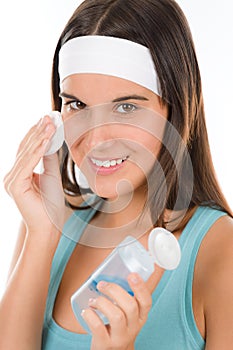 Teenager problem skin care - woman cleanse photo