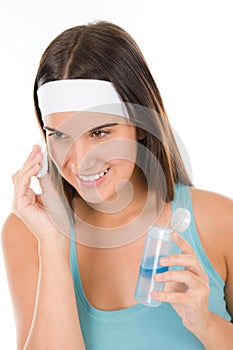 Teenager problem skin care - woman cleanse photo