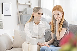 Teenager during psychological counseling session